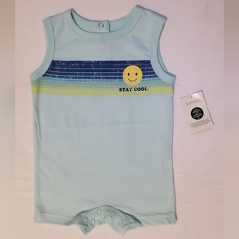 🔥SALE🔥 George Boy's / Girl's Unisex Sleeveless Onesie NWT Size 6-12M